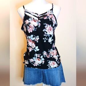 Floral Cottagecore Top Women's Large W/spaghetti Straps by Derek Heart